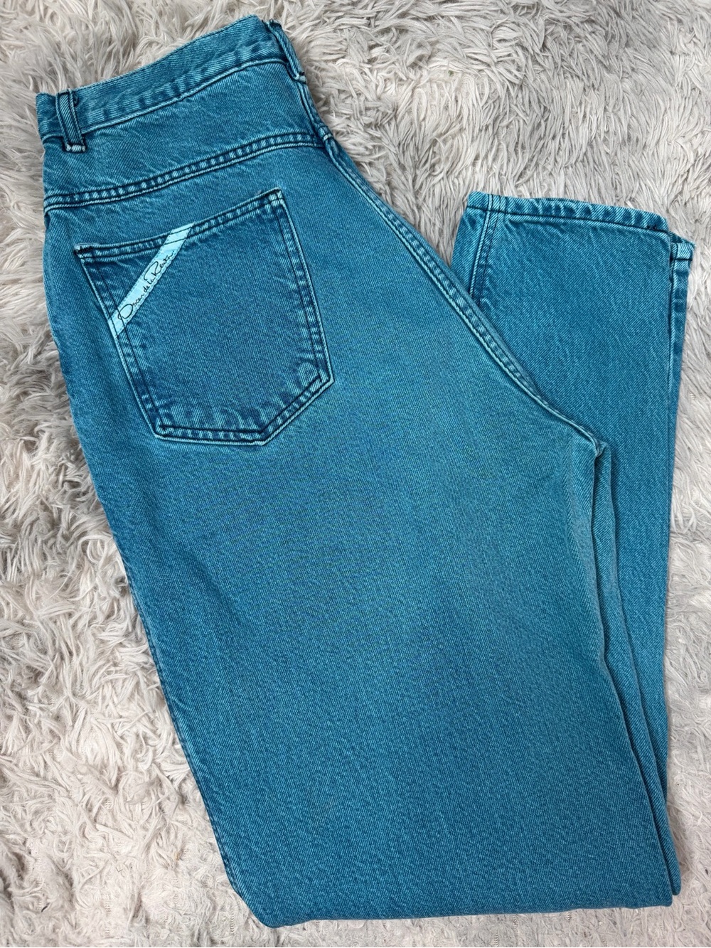 Vintage Oscar de la Renta High Rise Mom Jeans Women’s 16 100% Cotton Blue